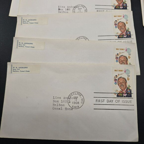 1968 First Day Of Issue Walt Disney Commemorative Stamp Envelopes 20 Lot LI3007 - Picture 4 of 9